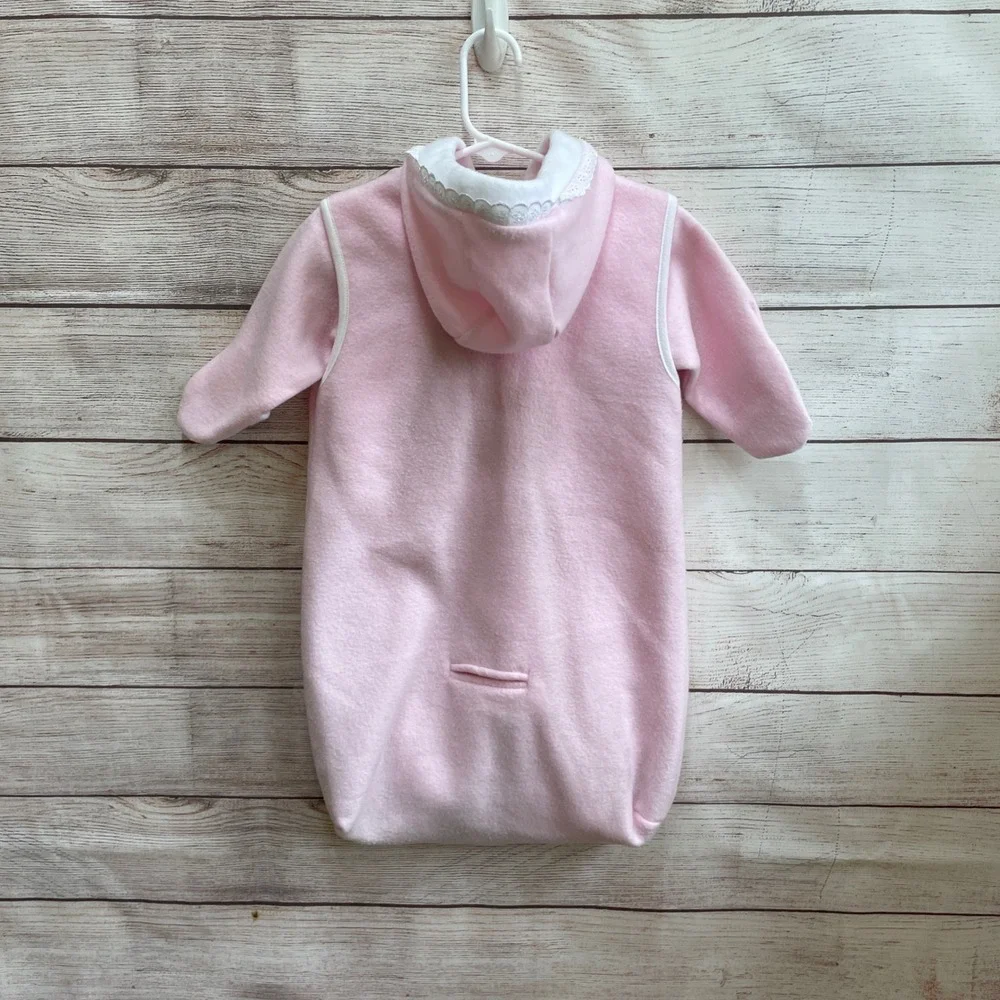 NWOT VINTAGE BEATRIX POTTER PINK FLEECE‎ SNOWSUIT WITH DETACHABLE BUNTING